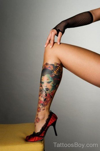 Geisha  Tattoo On Ankle