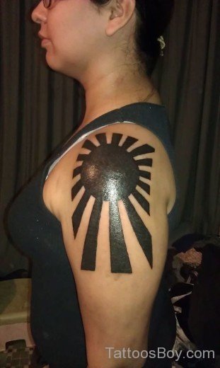 Glowing Japanese Rising Sun Tattoo-TB1034