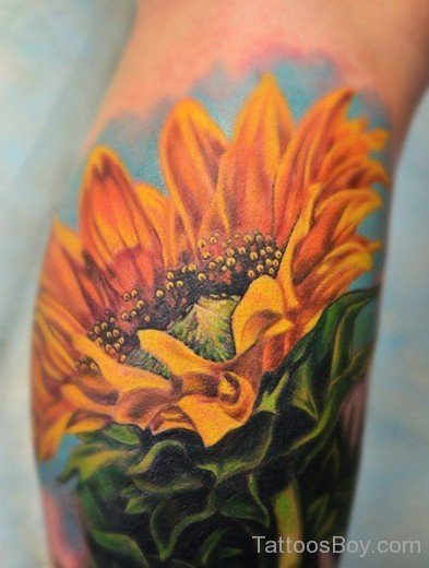 Graceful Sunflower Tattoo-TB1233