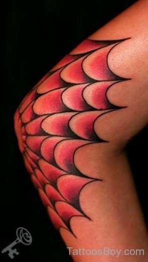 Great Spiderweb Tattoo On Elbow