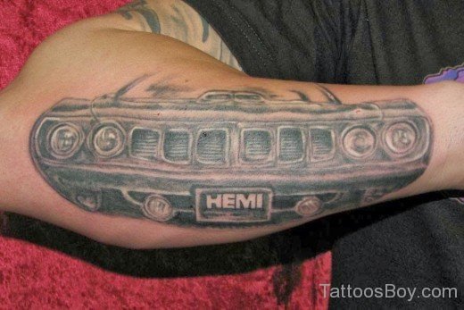 Grey Car Tattoo On Arm-TB140