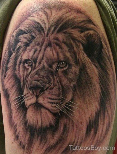 Grey Ink Lion Head Tattoo-TB1040