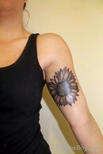 Grey Ink Sunflower Tatto-TB1235