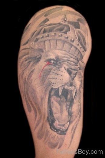Grey Lion Tattoo Design-TB1048