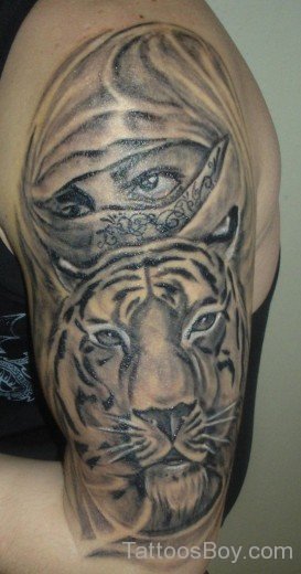 Grey Tiger Tattoo Design