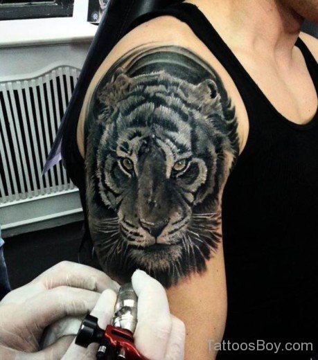 Grey Tiger Tattoo-Tb116