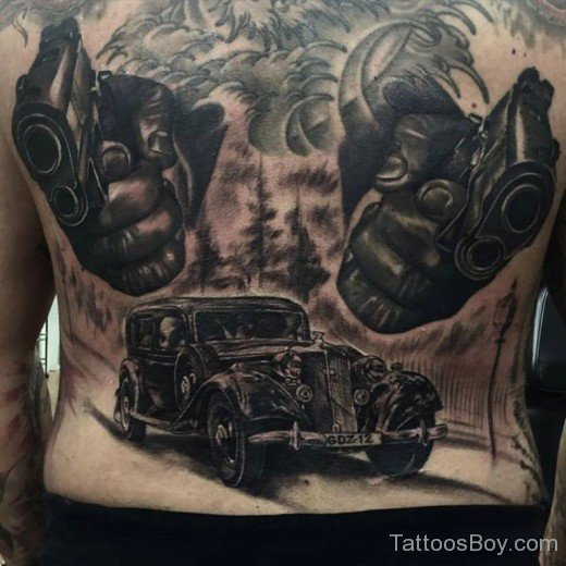 Gun And Car Tattoo-TB141