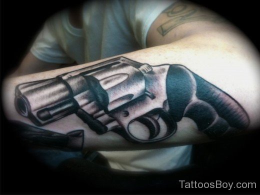 Gun Tattoo Design On Arm 7-TB1048