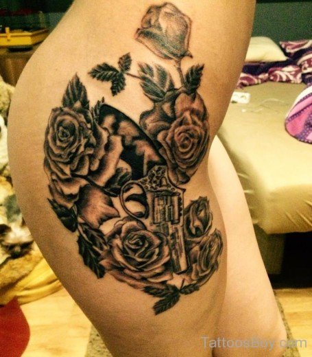 Gun And Rose Tattoo Design 
