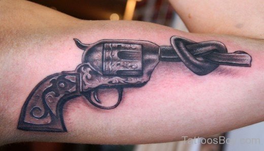 Gun Tattoo On Bicep 14-TB1063