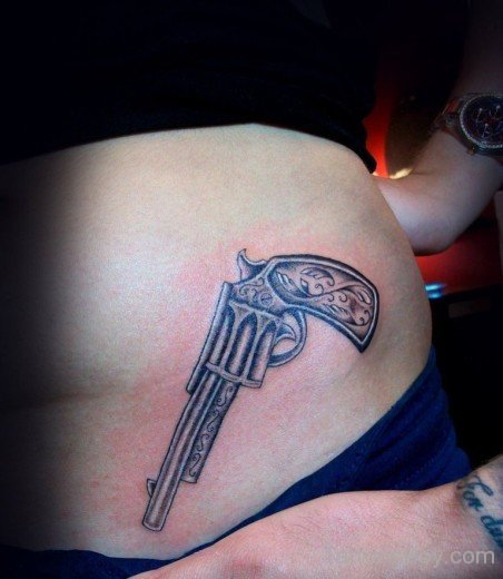 Gun Tattoo On Waist 2-TB1075