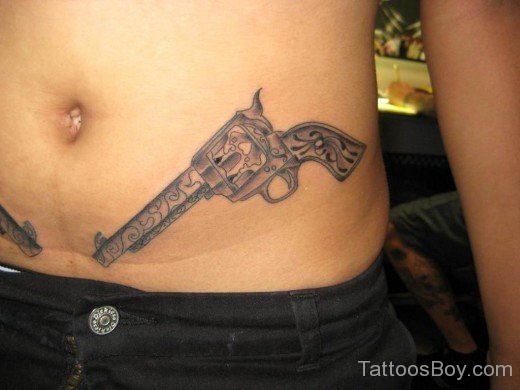 Gun Tattoo On Waist