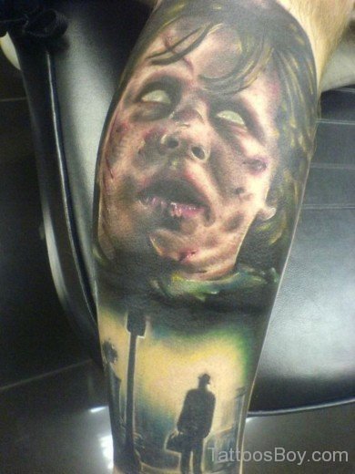 Horror Girl Tattoo On Bicep-TB1033