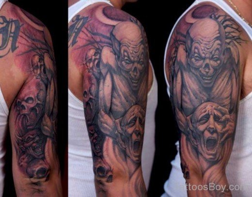 Horror Tattoo Design O Half Sleeve-TB1047