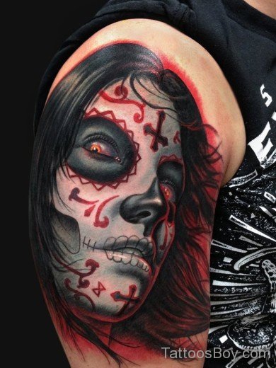 Horror Tattoo Design On Bicep-TB1049