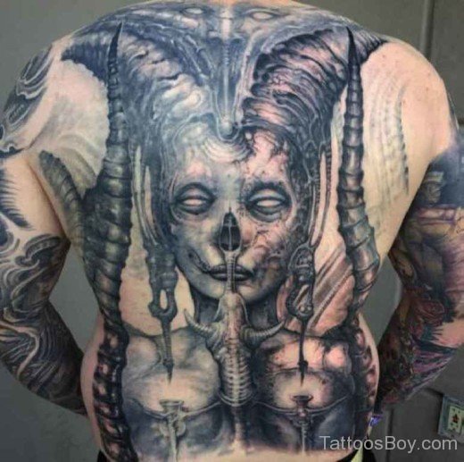 Horror Tattoo Design On Full Back-TB1052