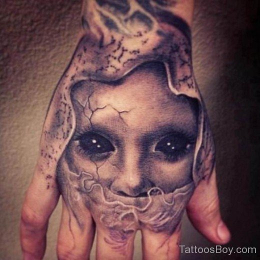 Horror Tattoo On Face-TB1061