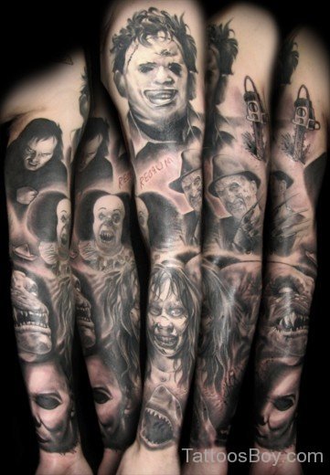 Horror Tattoo On Full Sleeve-TB1065
