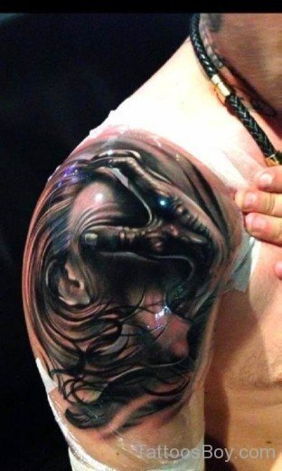 Horror Tattoo On Shoulder 7-TB1075