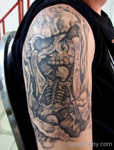Horror Tattoo on Shoulder 5-TB1074