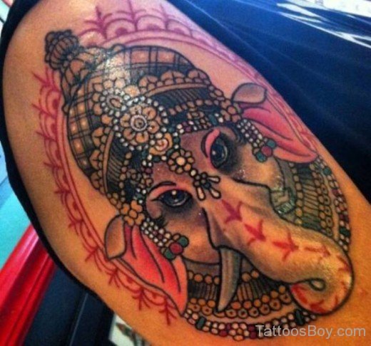 Indian Ganesha Tattoo On Bicep-TB1152