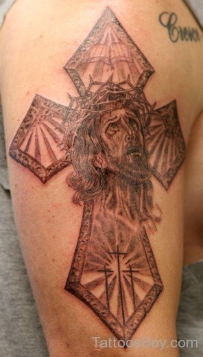 Jesus And Cross Tattoo-TB14073