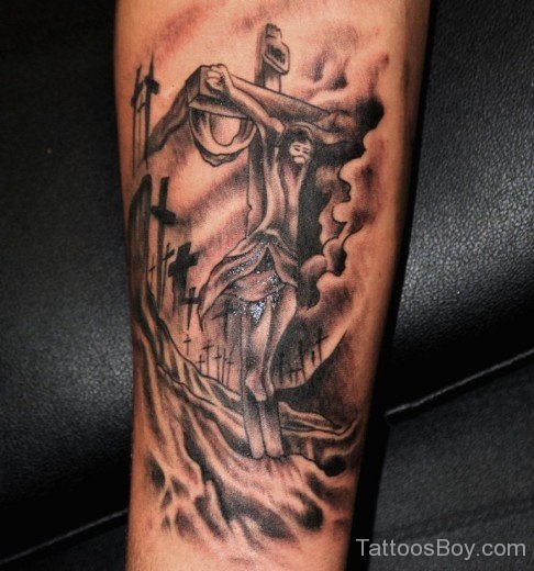 Jesus Cross Tattoo On Arm