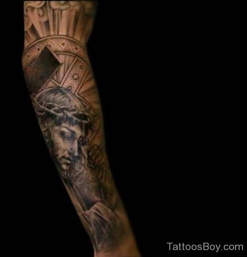 Jesus Tattoo Design On Full Sleeve-TB14106