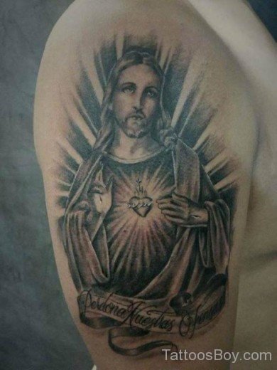 Jesus Tattoo Design On Shoulder 7-TB14112