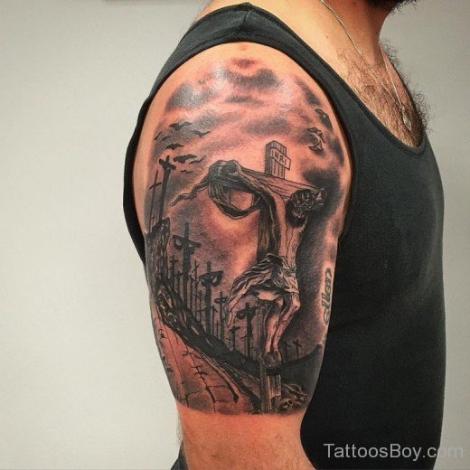 Jesus Tattoo On Bicep