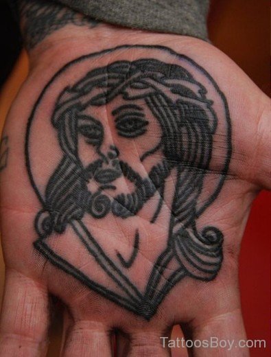 Jesus Tattoo On Plam