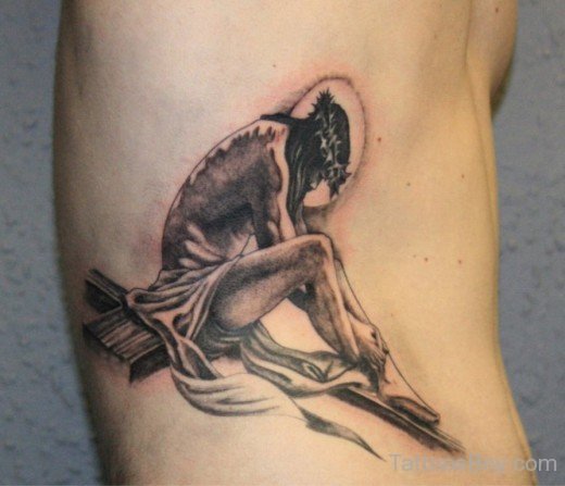 Jesus Tattoo On Rib