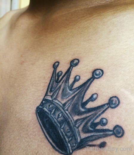 King Crown Tattoo On Chest-TB1108