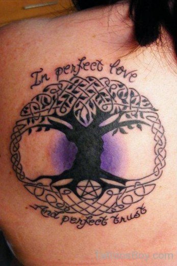Knot Pagan Tree Tattoo On Back