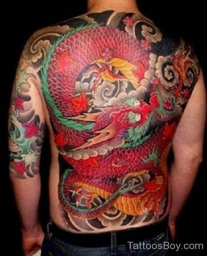 Large Dragon Tattoo On Back-TB1426