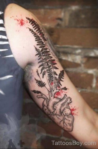 Leaf Tattoo Design On Bicep-TB1106