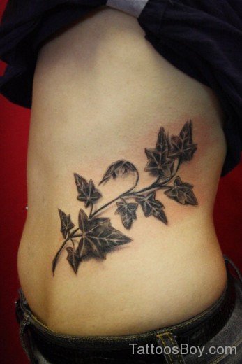 Leaf Tattoo On Rib-TB1126
