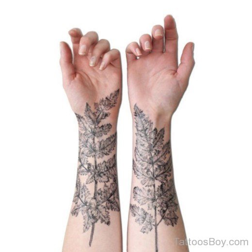 Leaf Tattoo On Wrist