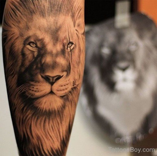Lion Face Tattoo Design-TB1057