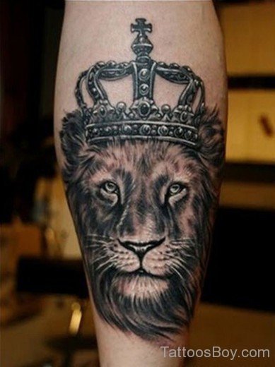 Lion Face Tattoo On Arm