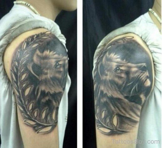 Lion Face Tattoo On Half Sleeve-TB1051