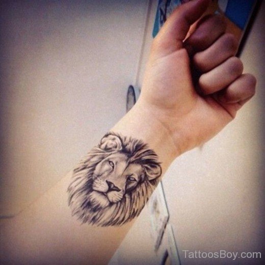 Lion Face Tattoo On Wrist-TB1061