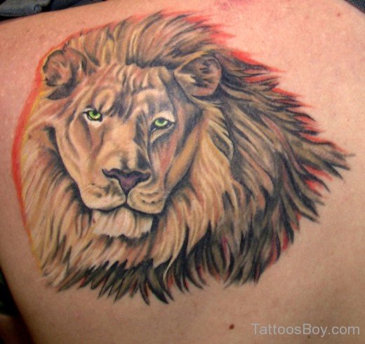 Lion Head Tattoo Design On Back-TB1058