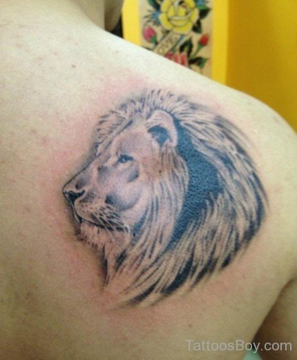 Lion Head Tattoo On Back