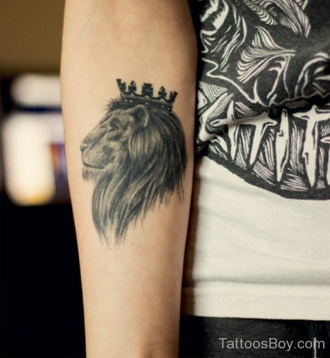 Lion Head Tattoo On Elbow-TB1068