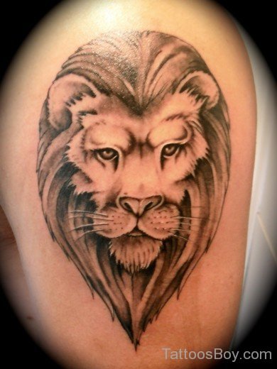 Lion Head Tattoo On Shoulder-TB1073