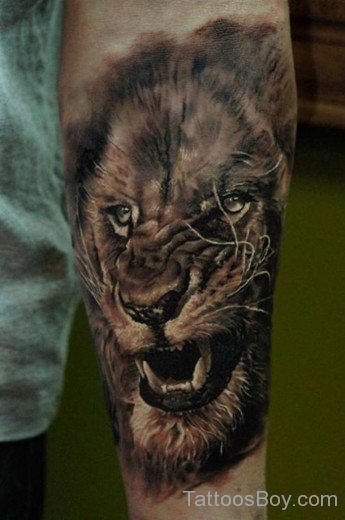 Lion Tattoo Design On Arm-TB1075