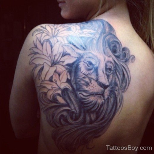 Lion Tattoo Design On Back 7-TB1076