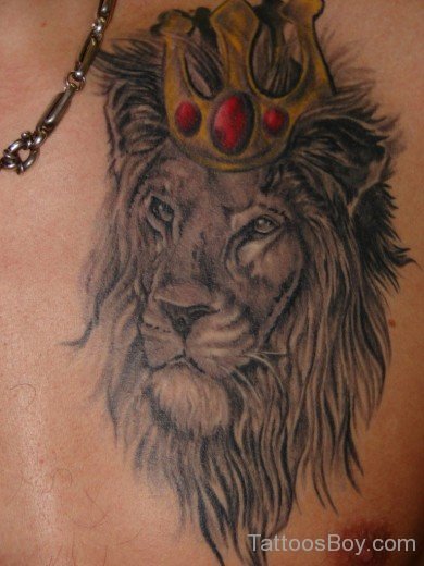 Lion Tattoo Design On Chest 3-TB1078
