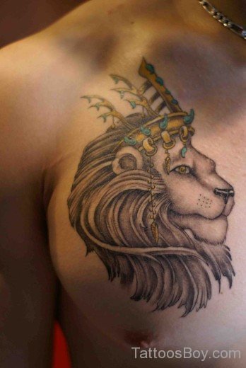 Lion Tattoo Design On Chest